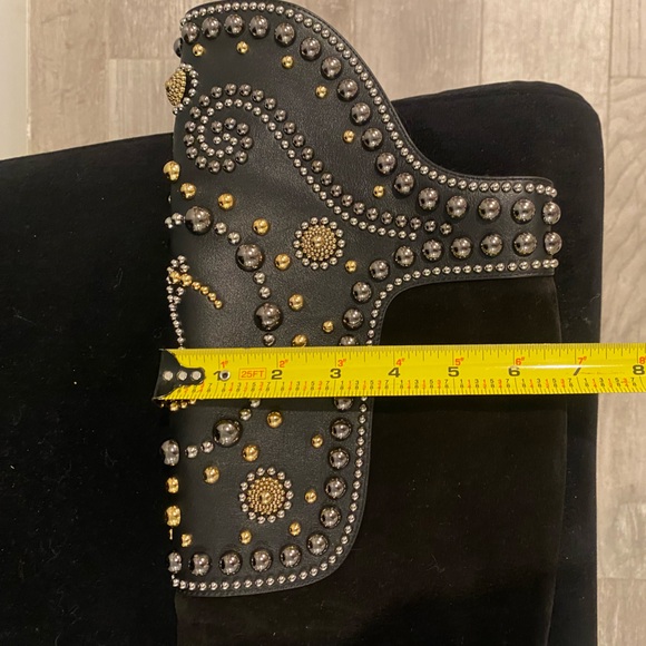 NEW: CHRISTIAN LOUBOUTIN • Alixos Black Knee High Embellished Boot- 38 1/2 - Picture 11 of 16